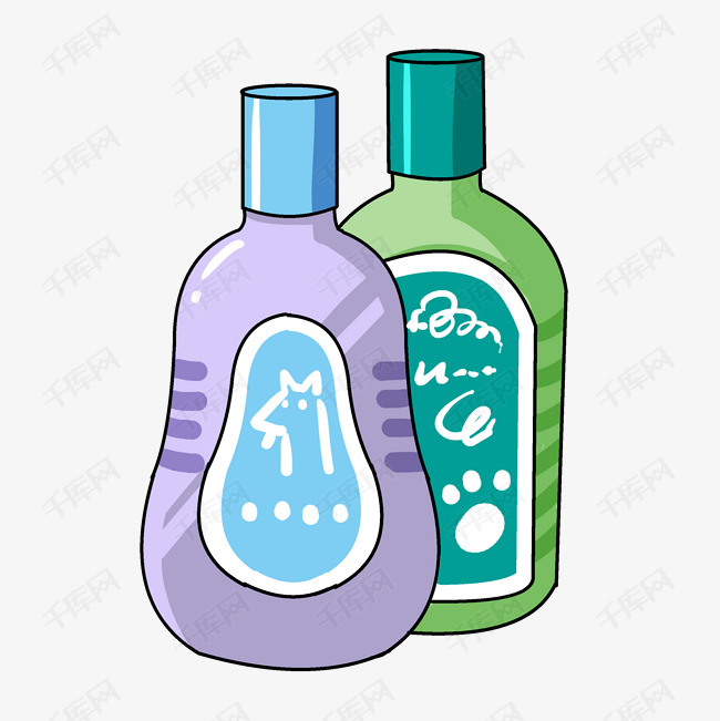 卡通瓶装沐浴乳插画