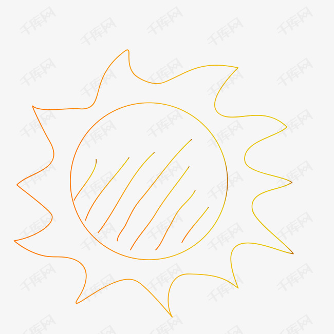 线条组成的太阳免抠图
