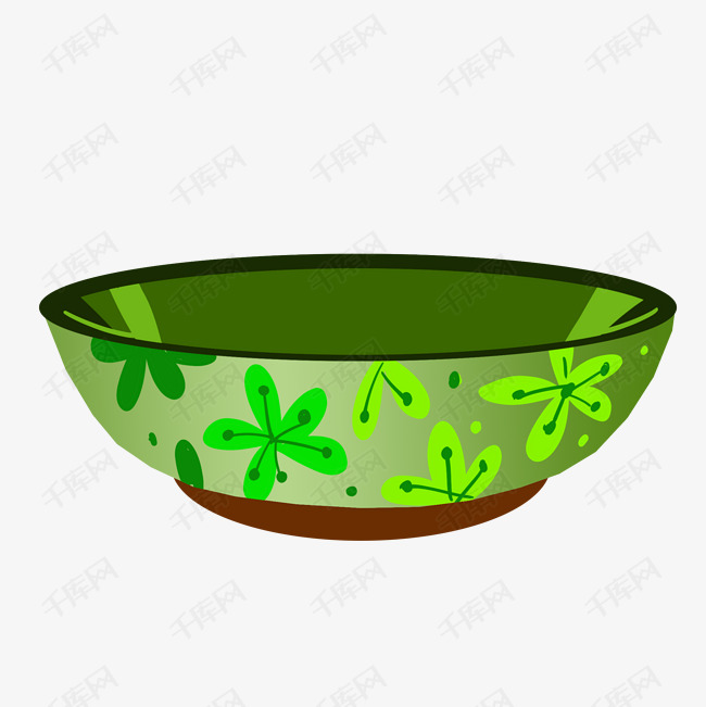 创意绿色饭碗插画素材图片免费下载_高清psd_千库网