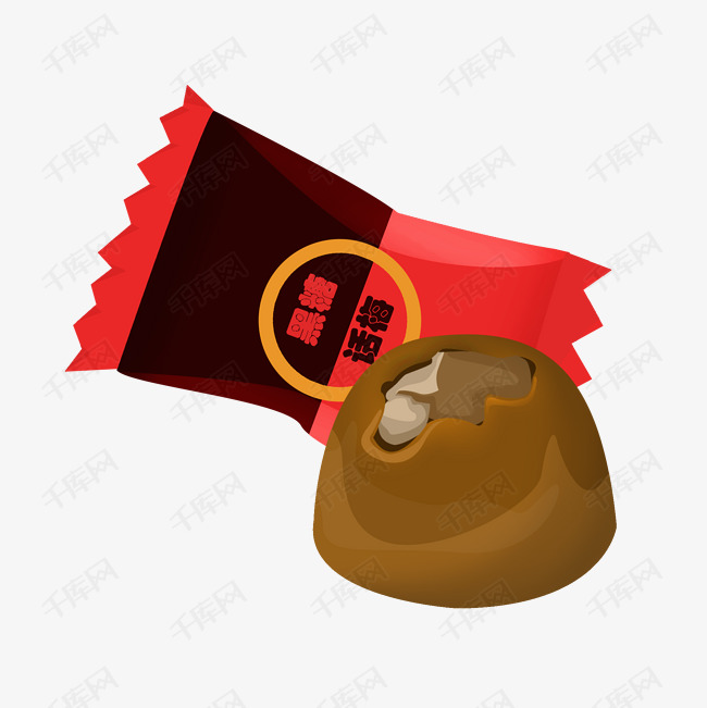 卡通黑糖糖块插画