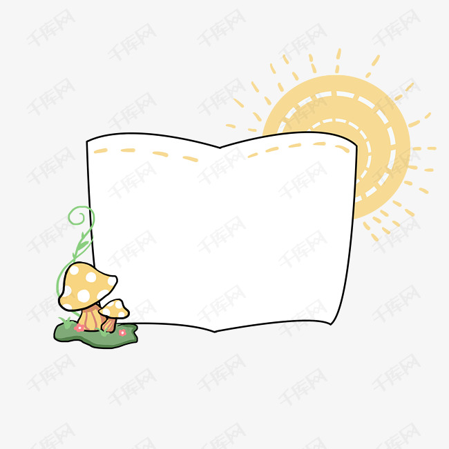 白色边框卡通插画素材图片免费下载_高清psd_千库网