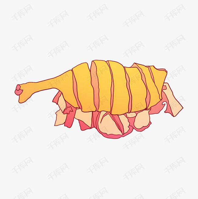 卡通一个大鸭腿插图