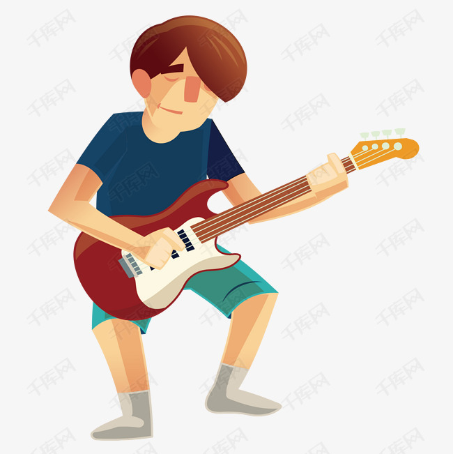 搞音乐创作弹吉他的男人免扣图