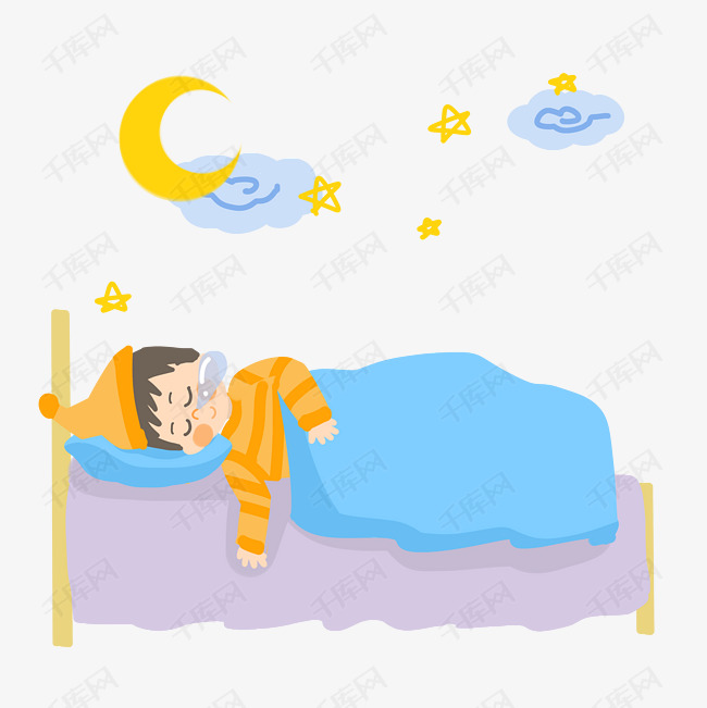世界睡眠日卡通男生睡觉png素材