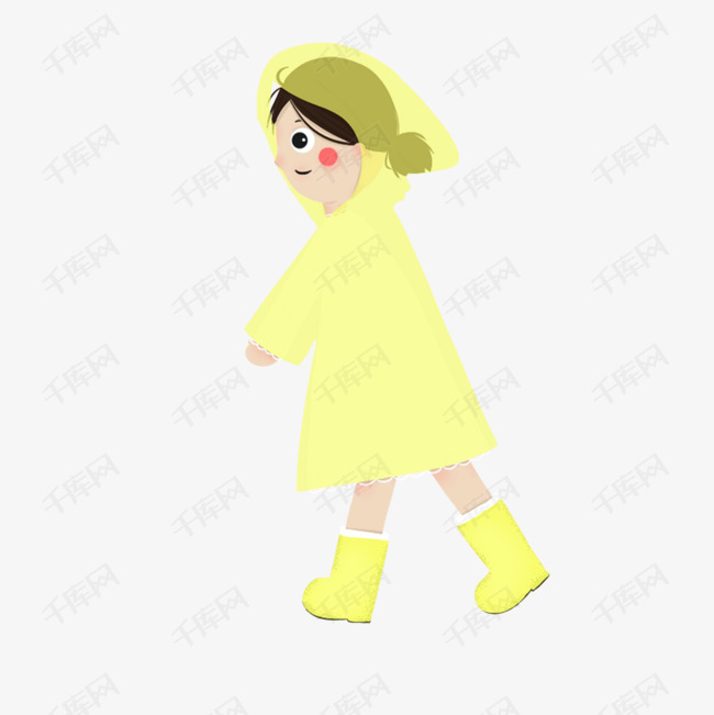 穿着黄色雨衣的人