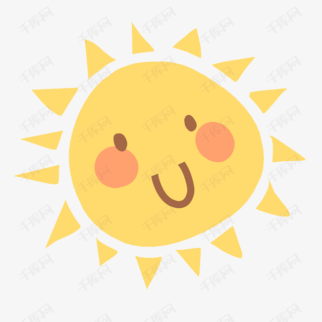 黄色微笑卡通太阳