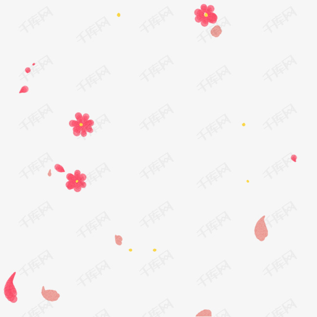 落花缤纷卡通png素材