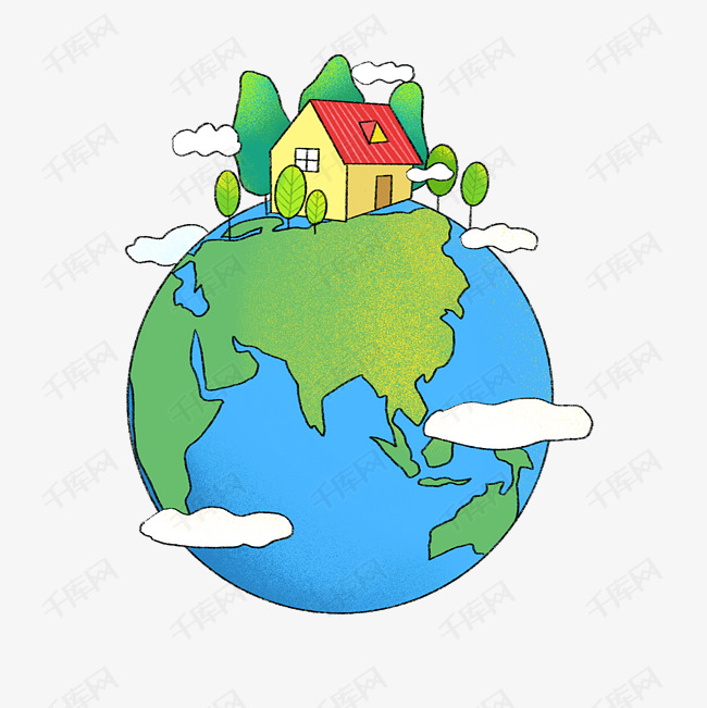 绿色环保 保护地球 蓝色 免扣