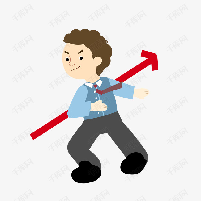 奋斗拼搏上升的白领男性