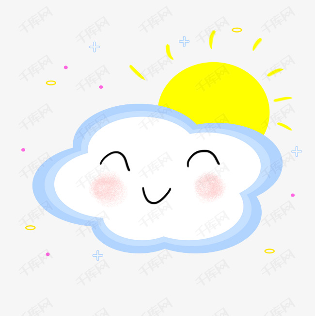 可爱卡通笑脸白云云朵