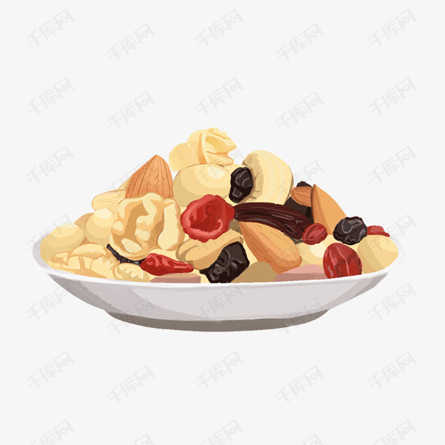 零食坚果卡通插画