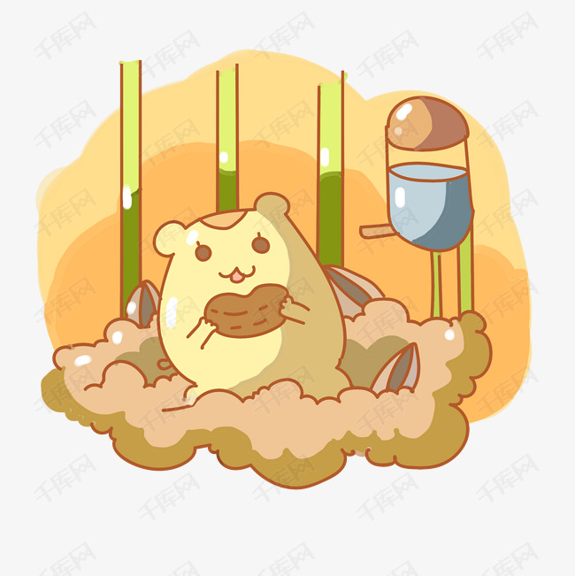 笼内小仓鼠卡通png