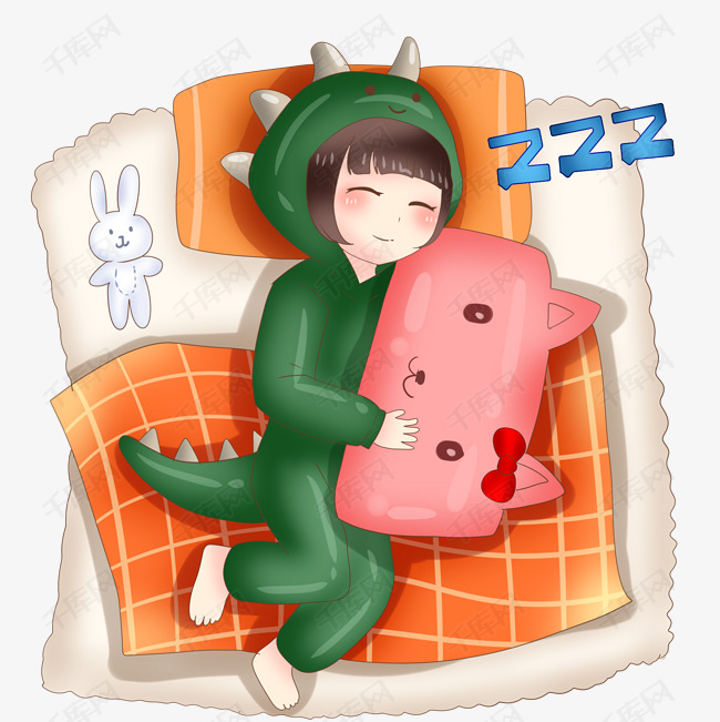 睡觉做梦的小女孩