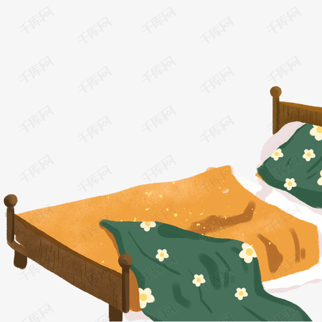 可爱温馨的小床卡通png素材