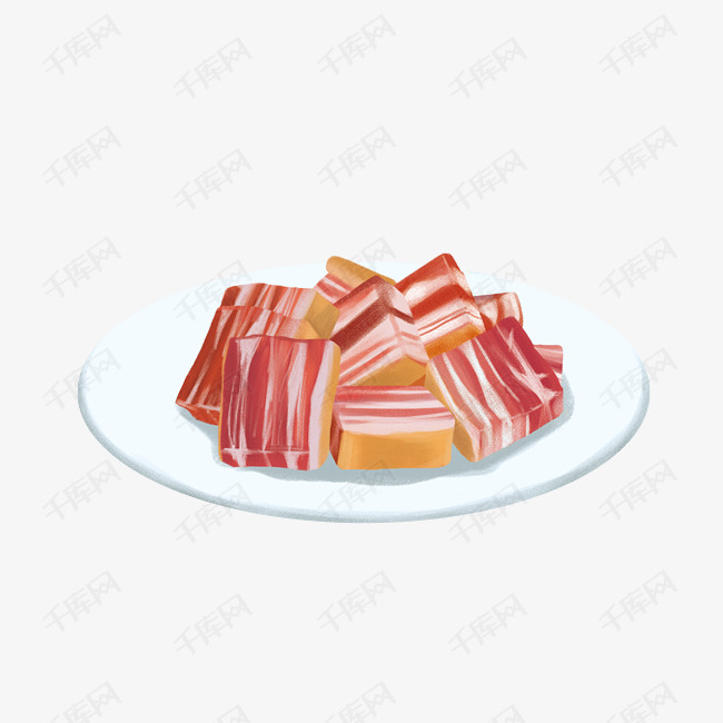 肉类五花肉的插画