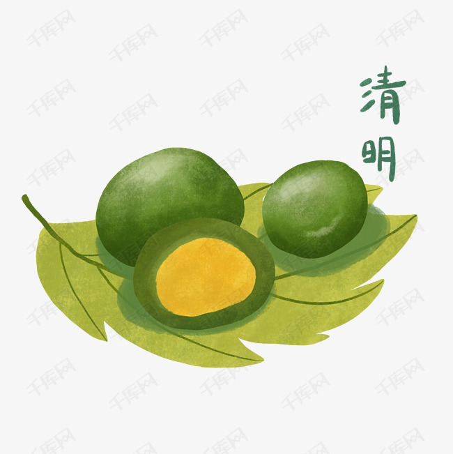 清明农历青团食物png节气清明节