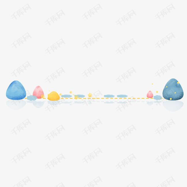 一条彩色的石头分割线
