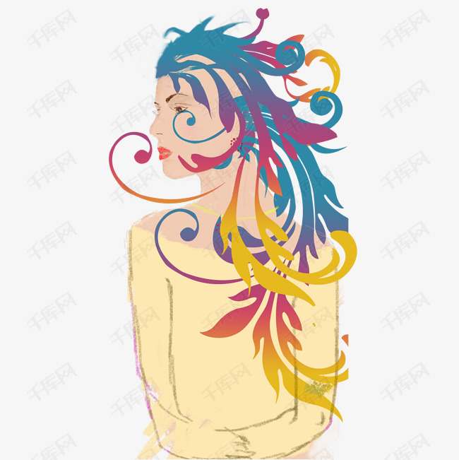 手绘卡通魅力女生