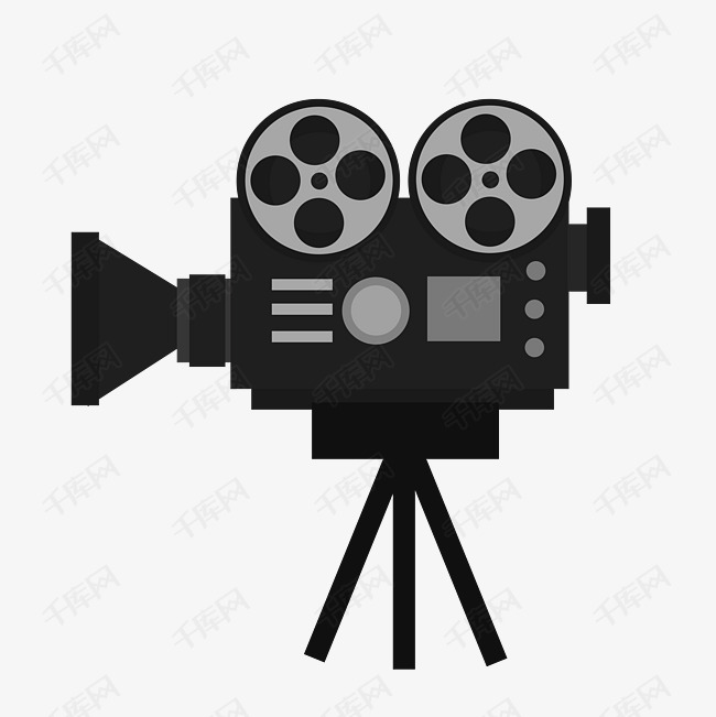 黑色扁平电影放映机