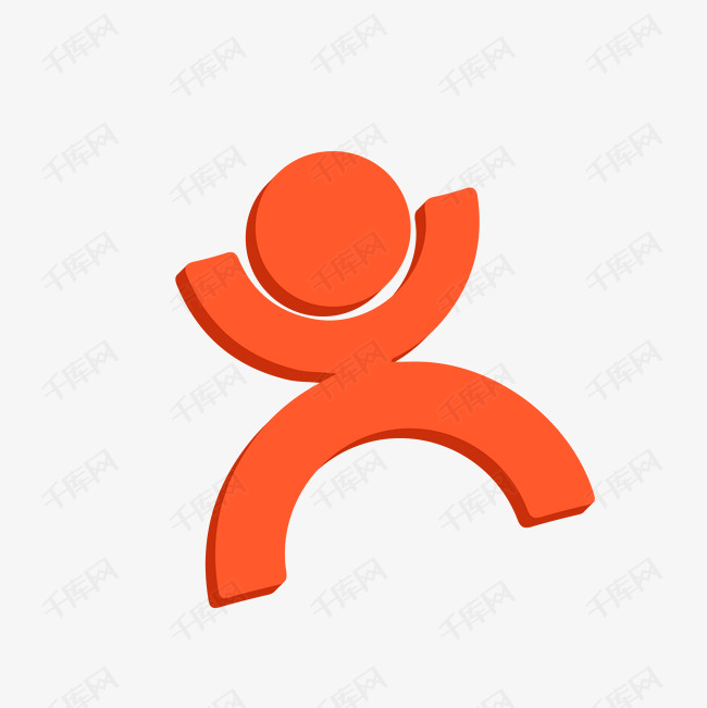 橙色大众点评矢量立体logo图标