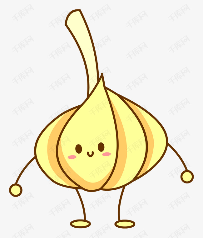 卡通拟人化蔬菜食材大蒜免抠图