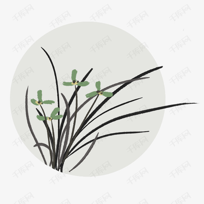 中国风植物兰花中国画