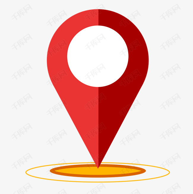 定位红色卡通插画图标psd