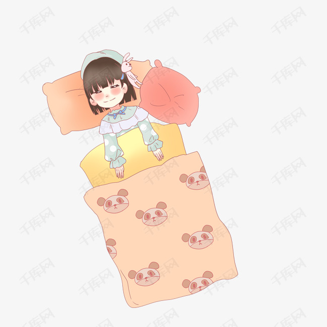 睡眠日打盹的插画的素材免抠睡眠日插画瞌睡的女孩卡通插画睡觉插画