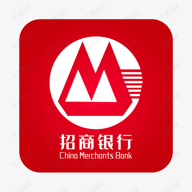 千库网 图片素材 红色渐变矩形招商银行
