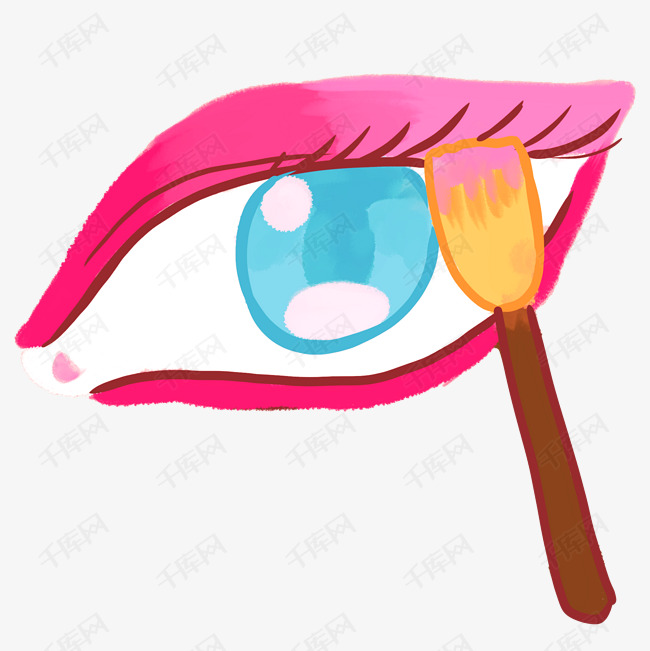 卡通红色眼影插画