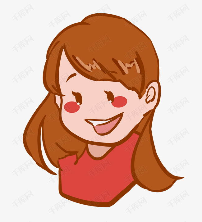 开心大笑的女孩插画素材图片免费下载_高清psd_千库网