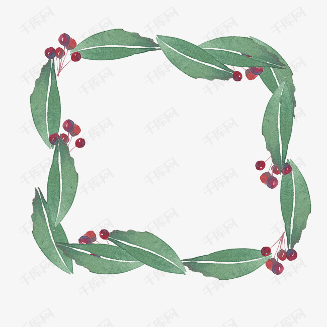 水彩小清新边框插画