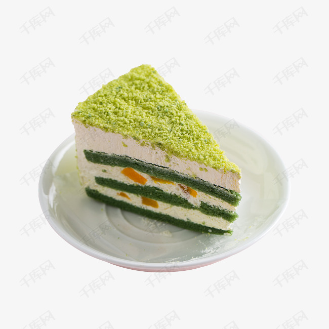 夹心三角形绿色蛋糕面包