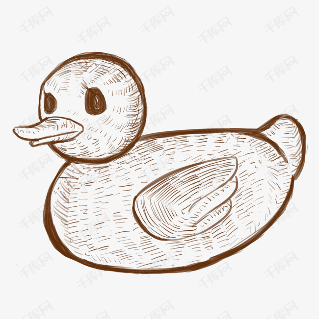 线描塑料鸭子插画