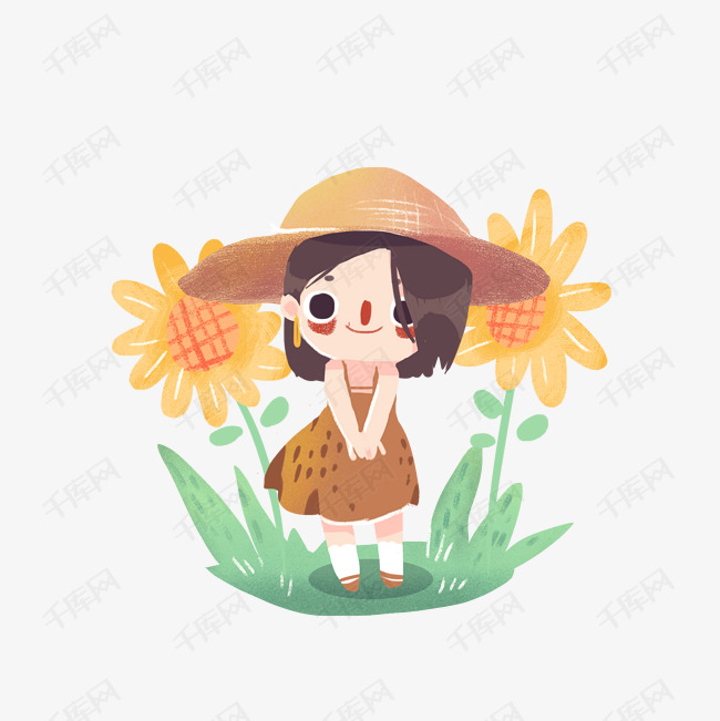 可爱的向日葵女孩png