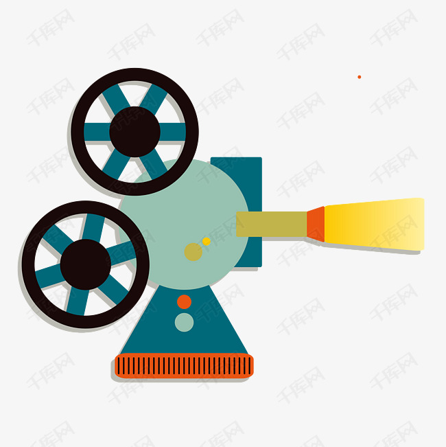 卡通影视放映机插画