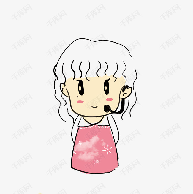 手绘客服头像女生