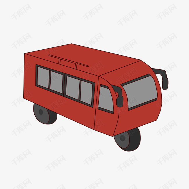交通工具红色三轮车