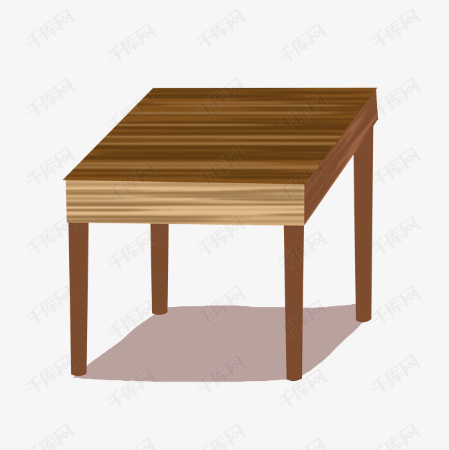棕色立体桌子插图
