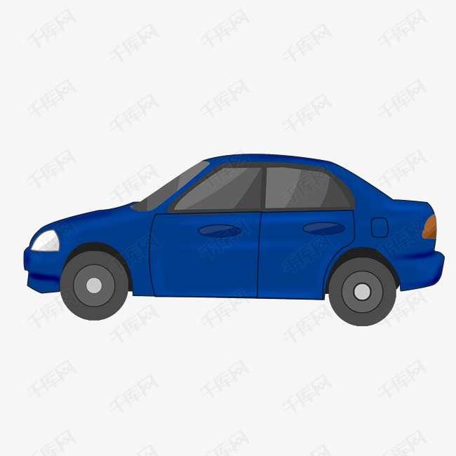 交通工具蓝色轿车