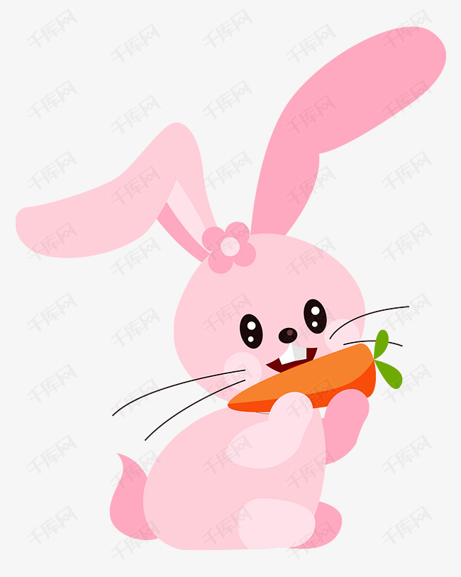 手绘十二生肖兔子插画