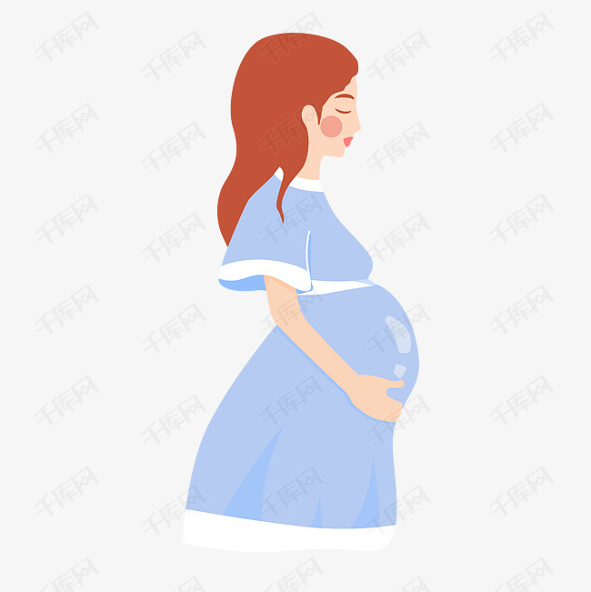 卡通插图卡通孕妇                                            怀孕