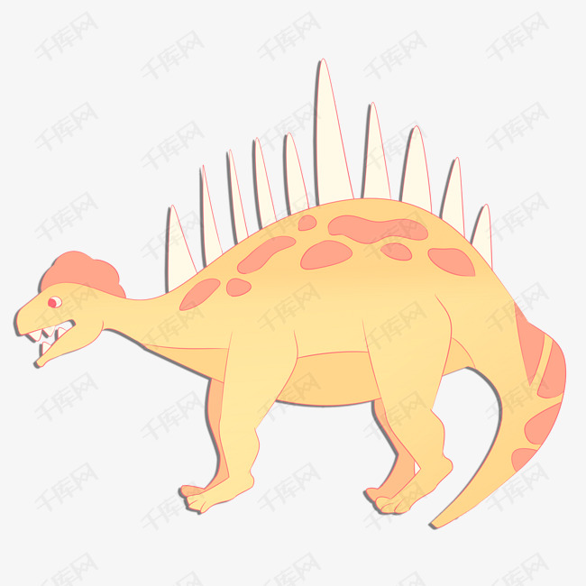 黄色的动物恐龙插画