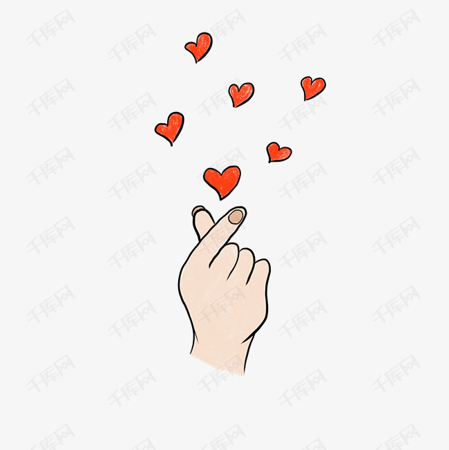 比心手势红色爱心