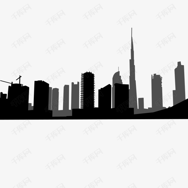 城市楼房剪影素材图片免费下载-千库网