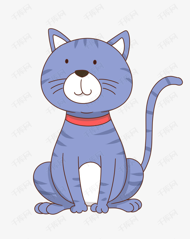 蓝色动物小猫