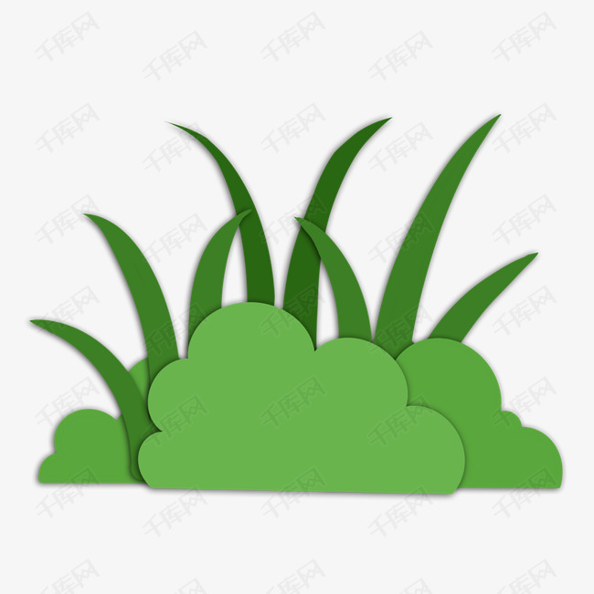 剪纸风格草丛插画素材图片免费下载-千库网