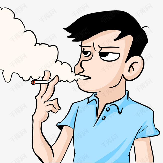 卡通抽烟男士