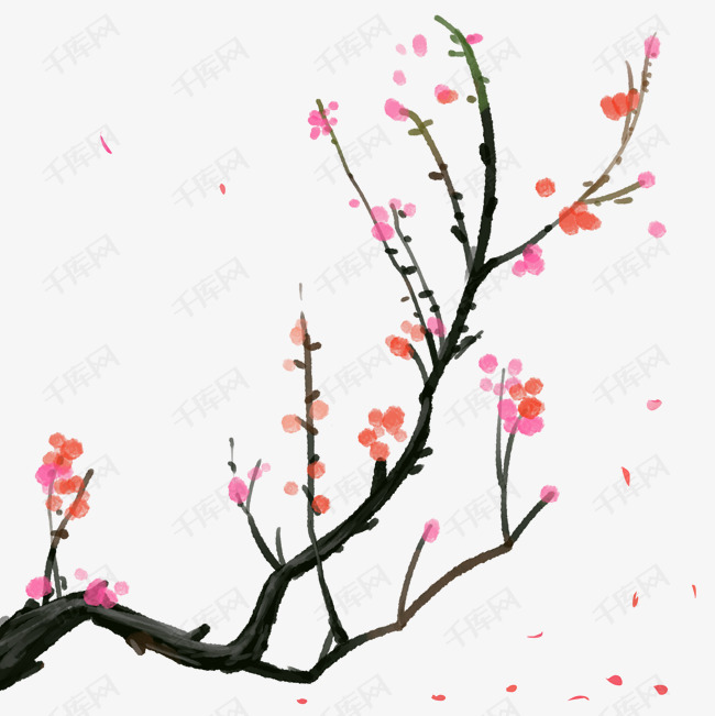 梅花 水墨花 png免抠图素材