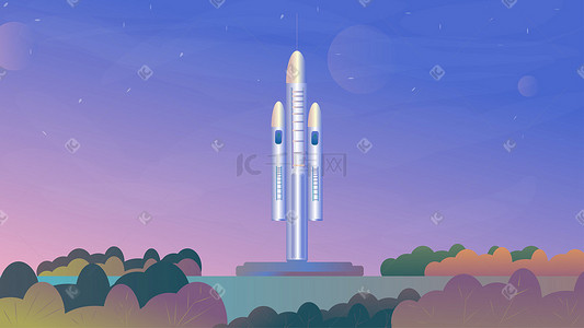 火箭发射基地插画